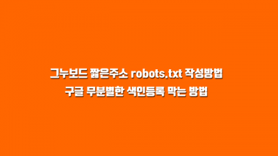 그누보드 짧은주소 사용시 robots.txt를 이용하여 구글 검색엔진 무분별한 색인생성 등록 막는 방법